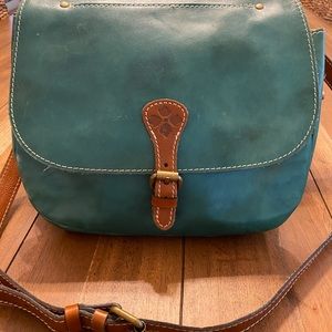 PATRICIA NASH TEAL SADDLE BAG